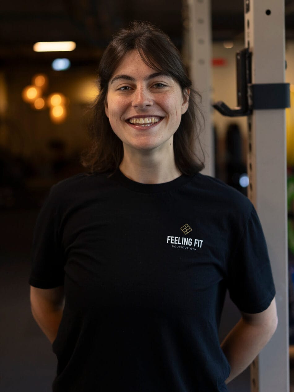 Portret van Sterre de Gooijer. Personal bij Feeling Fit Utrecht.